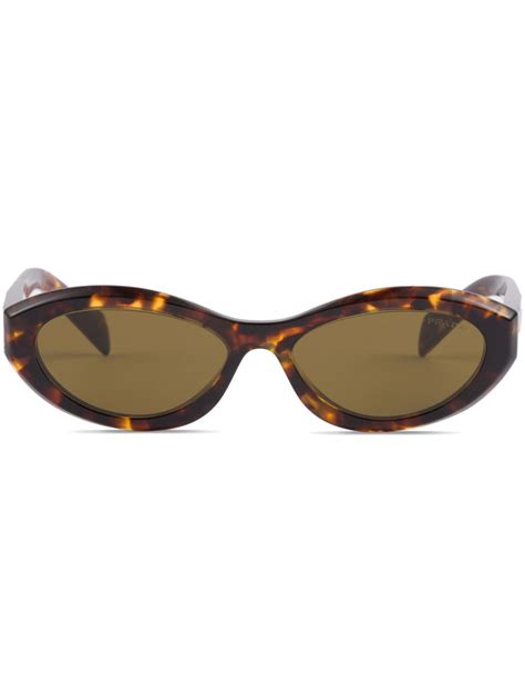 prada eyewear symbole oval-frame sunglasses